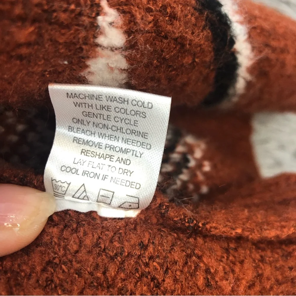 Absolutely Famous Sweater Womens Large Southwestern Aztec Cardigan Soft Brown
